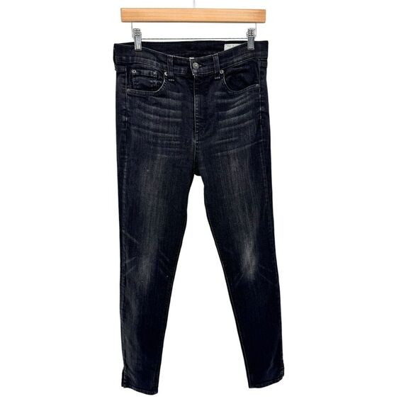 Rag & Bone Jeans Womens 29 Black‎ Denim High Rise Ankle Skinny Goth Concert Work - Picture 1 of 8